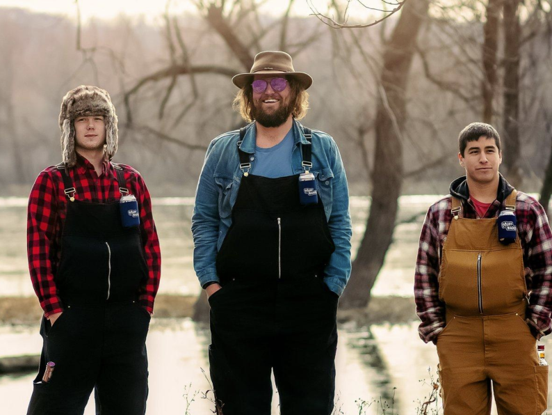Muff Waders beer cooler overalls in action